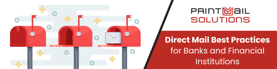Direct mail best practices for banks and financial institutions - row of red mailboxes